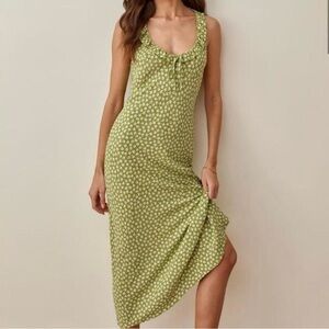 Green Floral Midi Dress